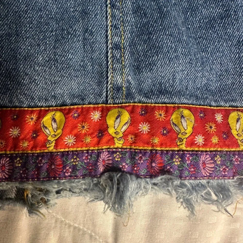 Tweety Bird Denim Skirt S 14